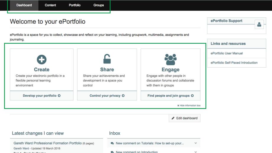 Dashboard ePortfolio