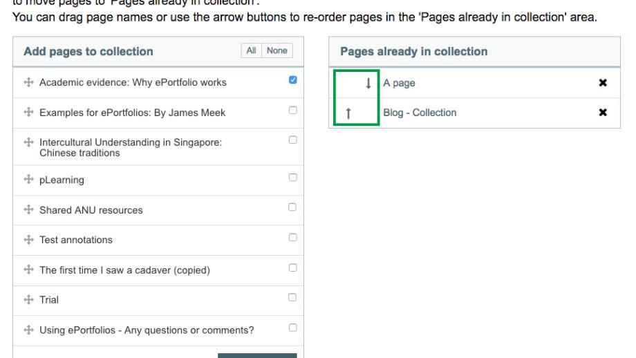 Sorting pages