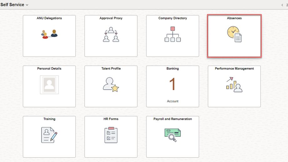 Employee Self Service Page in HORUS 