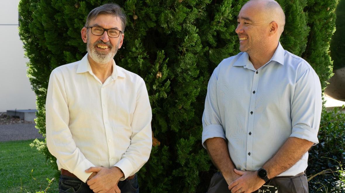 ITS Business Relationship Managers Mark Somers (left) and Drew Treasure (right). Photo: Ezreena Yahya/ANU