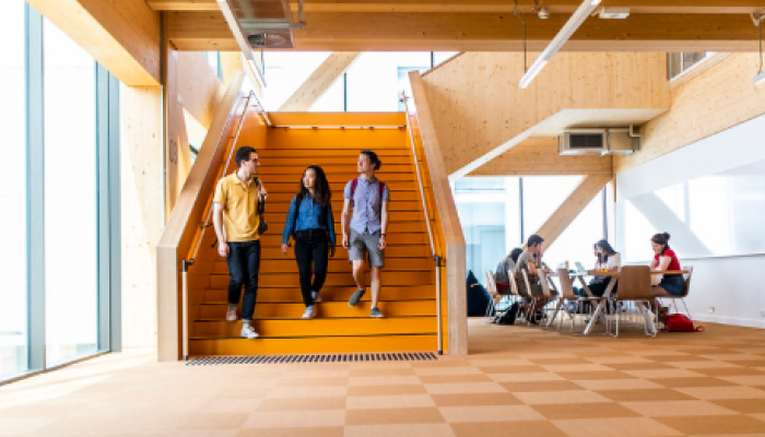 students on steps at ANU